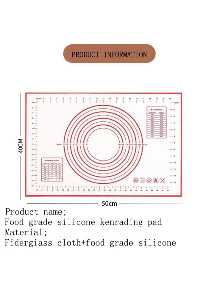 Extra Large Silicone Baking Mat for Pastry Rolling with Measurements, Liner Heat Resistance Table Placemat Pad Pastry Board, Reusable Non-Stick Baking Mat 40*50 - Image 4